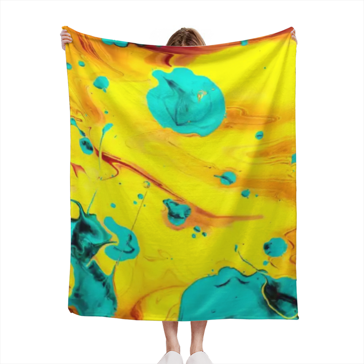 Pastel Multicolor Whimsical Decor Plush Flannel Throw ¨C Opaline Petal Edition