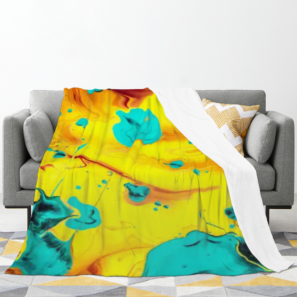 Pastel Multicolor Whimsical Decor Plush Flannel Throw ¨C Opaline Petal Edition