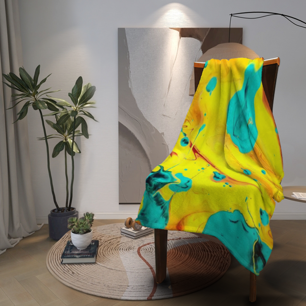 Pastel Multicolor Whimsical Decor Plush Flannel Throw ¨C Opaline Petal Edition