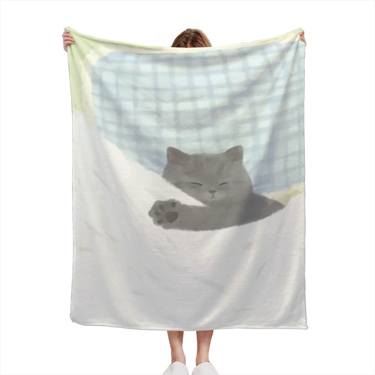 Festival Meadow Pastel Multicolor Modern Art Flannel Throw Blanket