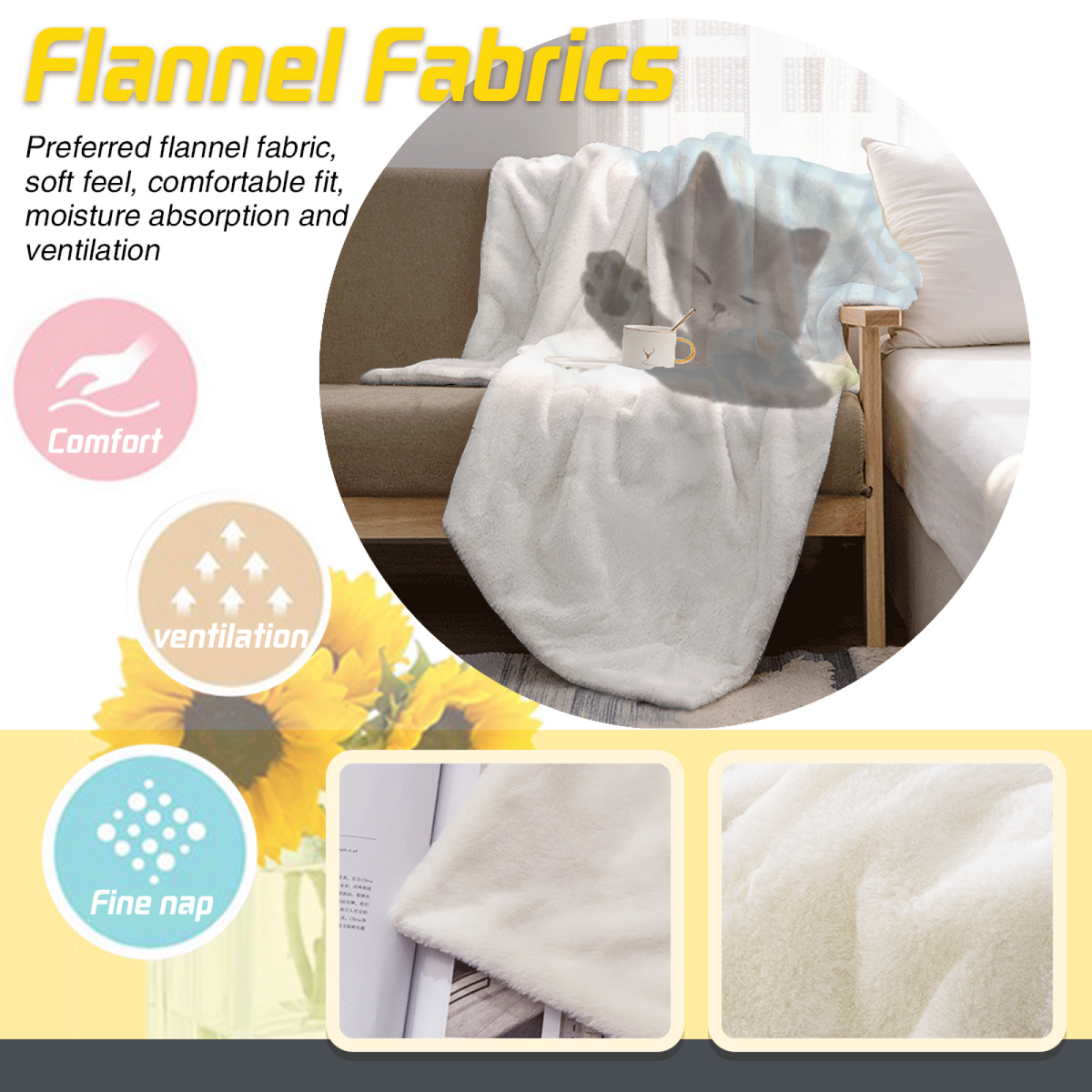 Festival Meadow Pastel Multicolor Modern Art Flannel Throw Blanket