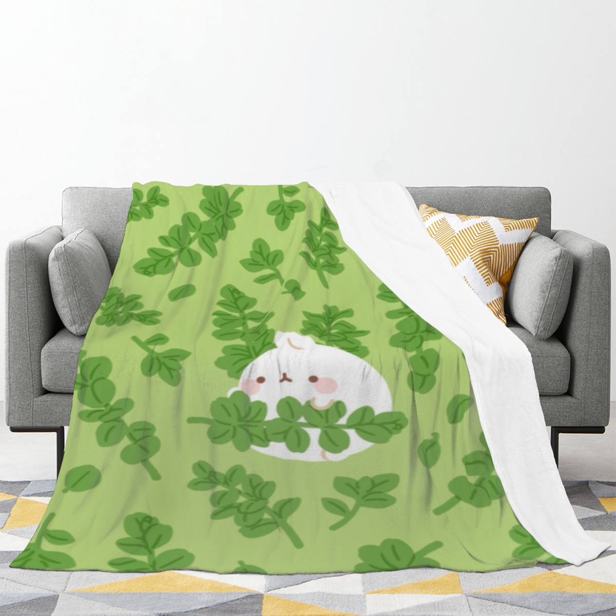 Flannel Throw Blanket with Sunwashed Atlas Cozy Cottage Artwork