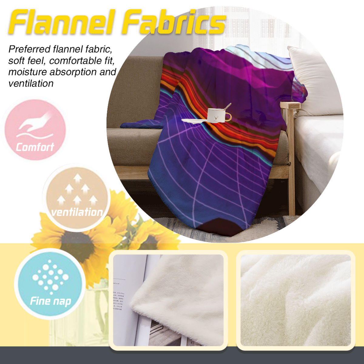 Festival Jubilee Home Accent Lightweight Flannel Throw ¨C Warm Coral