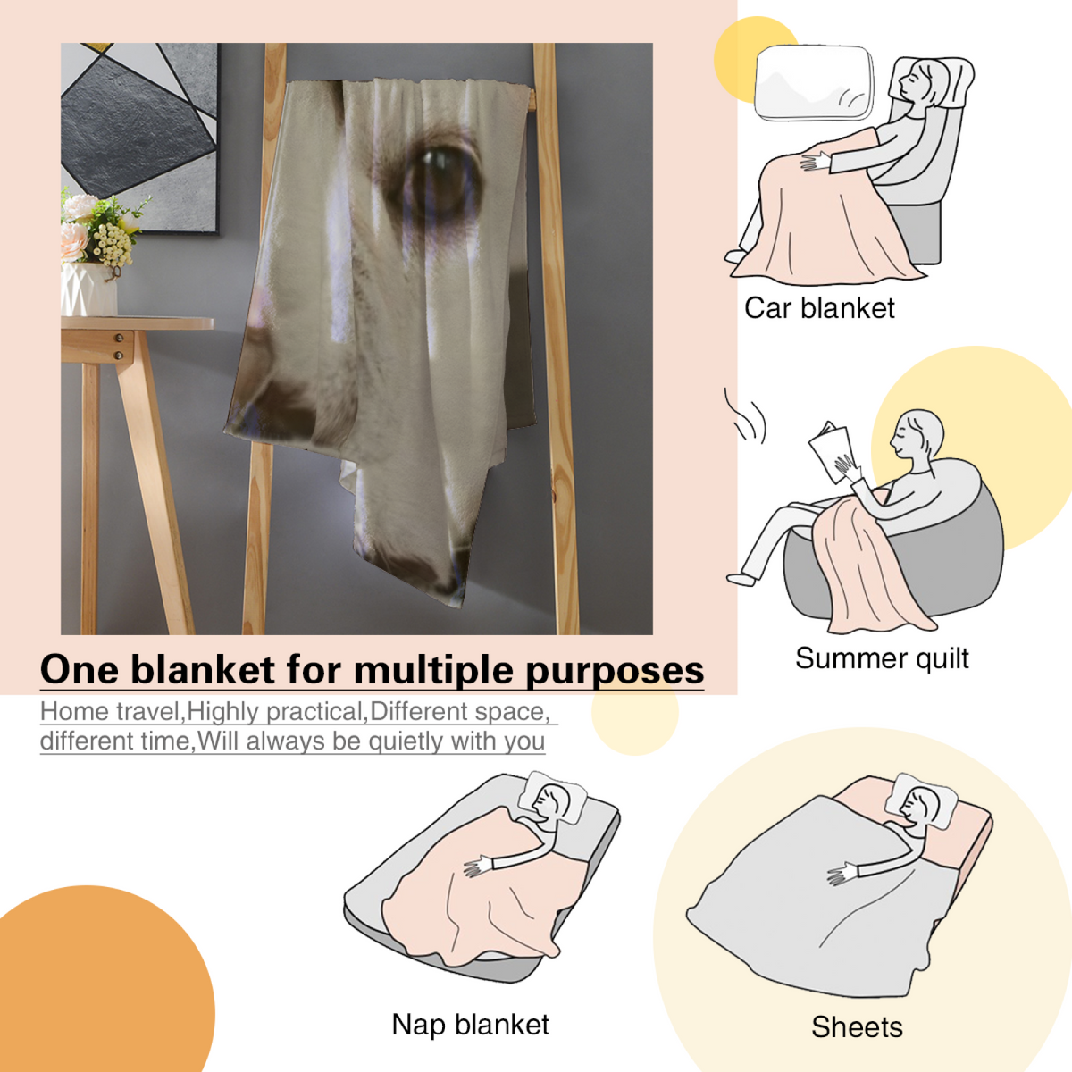 Soft Neutral Willow Rhythm Decorative Flannel Blanket