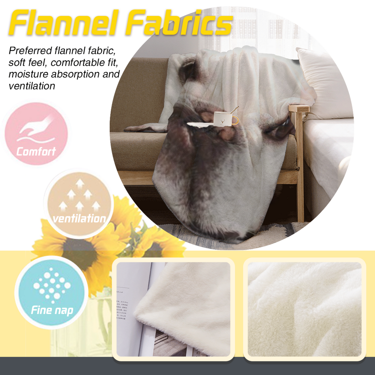 Soft Neutral Willow Rhythm Decorative Flannel Blanket