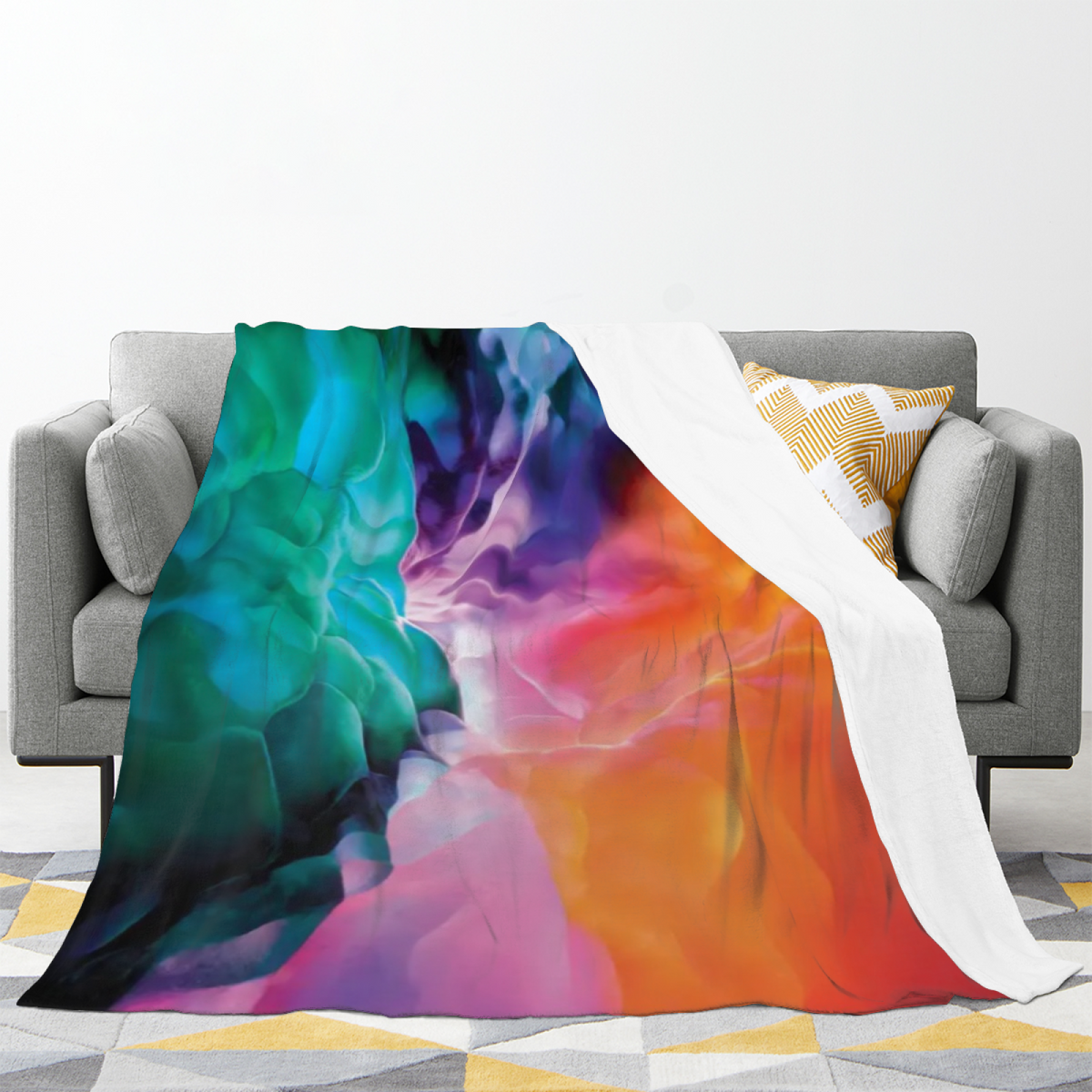 Eclectic Design Moonbeam Hearth Warm Coral Flannel Sofa Throw
