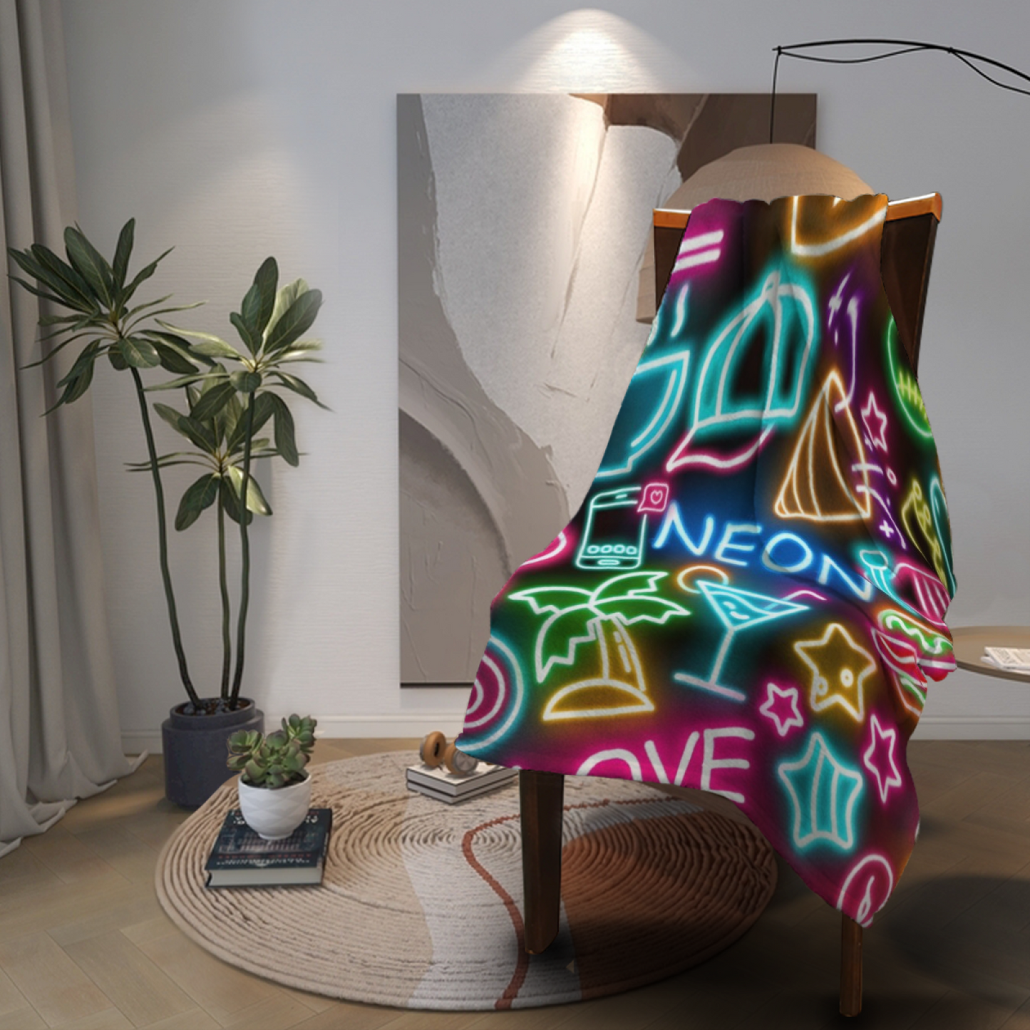Modern Printed Art Throw Blanket ¨C Contemporary Cozy Decorative Blanket