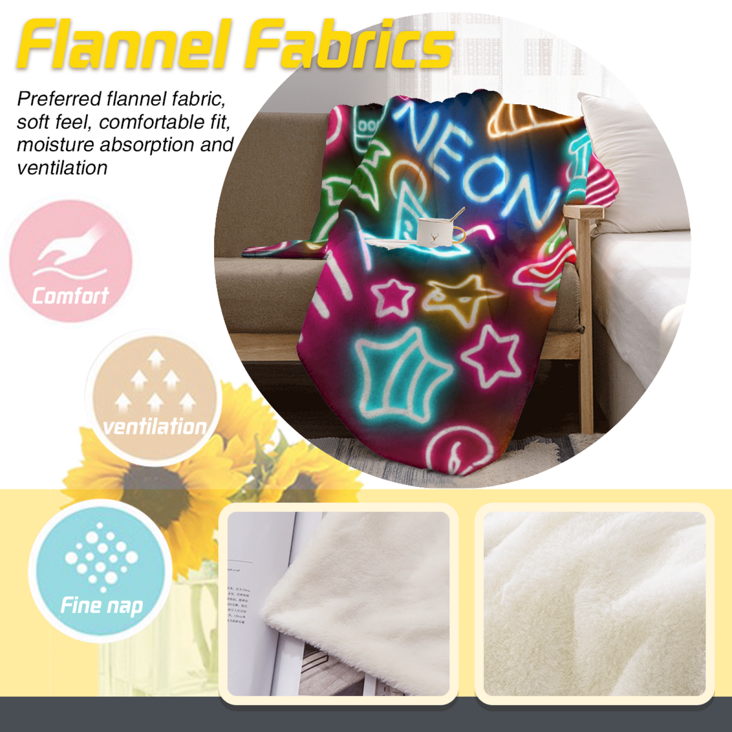 Modern Printed Art Throw Blanket ¨C Contemporary Cozy Decorative Blanket