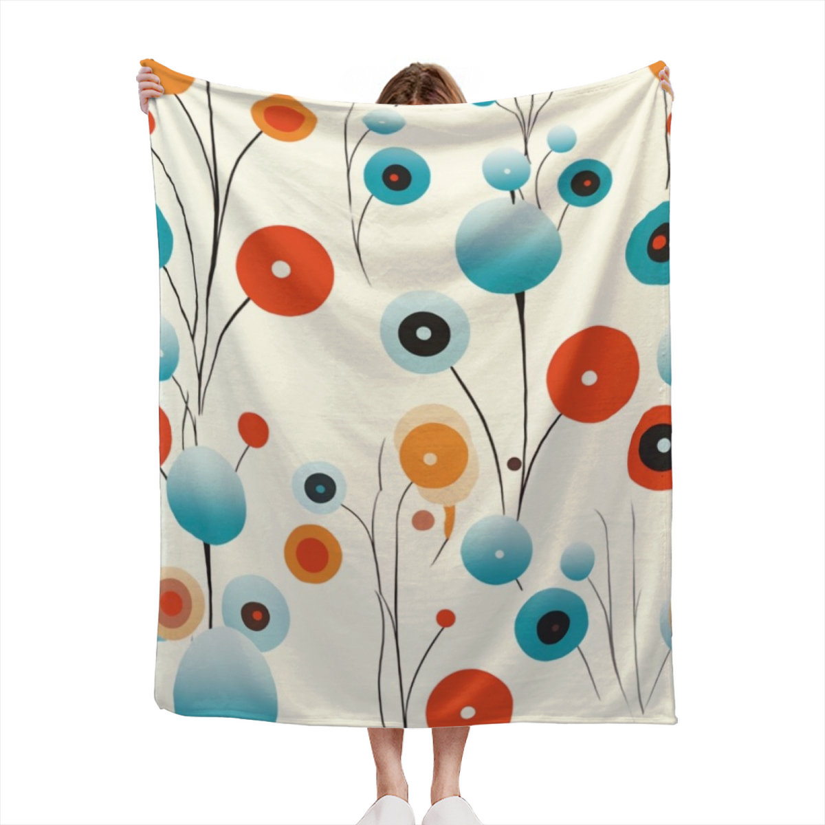 Flannel Throw Blanket with Radiant Grove Cozy Cottage Artwork