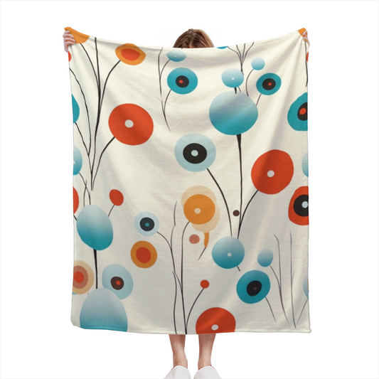 Flannel Throw Blanket with Radiant Grove Cozy Cottage Artwork