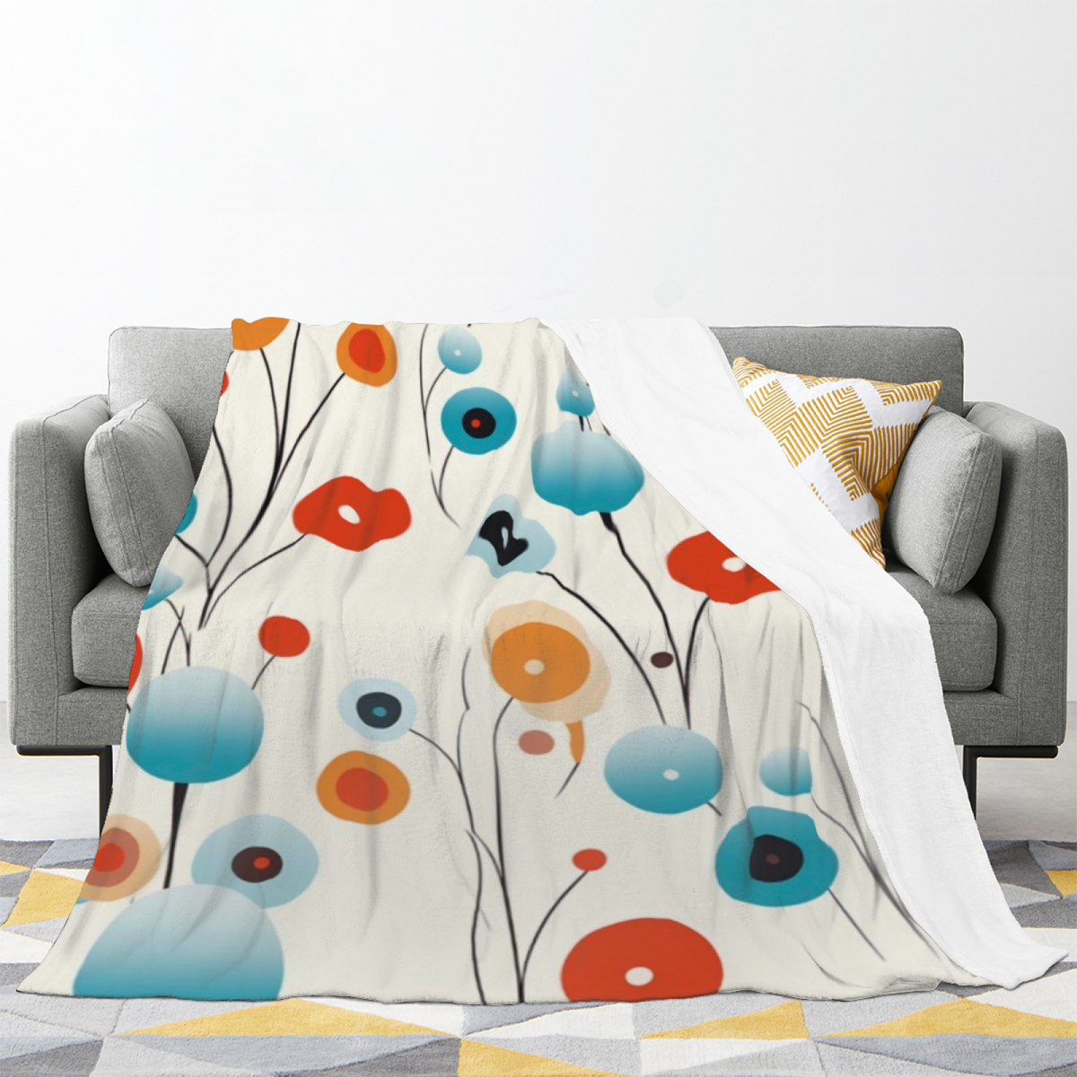 Flannel Throw Blanket with Radiant Grove Cozy Cottage Artwork