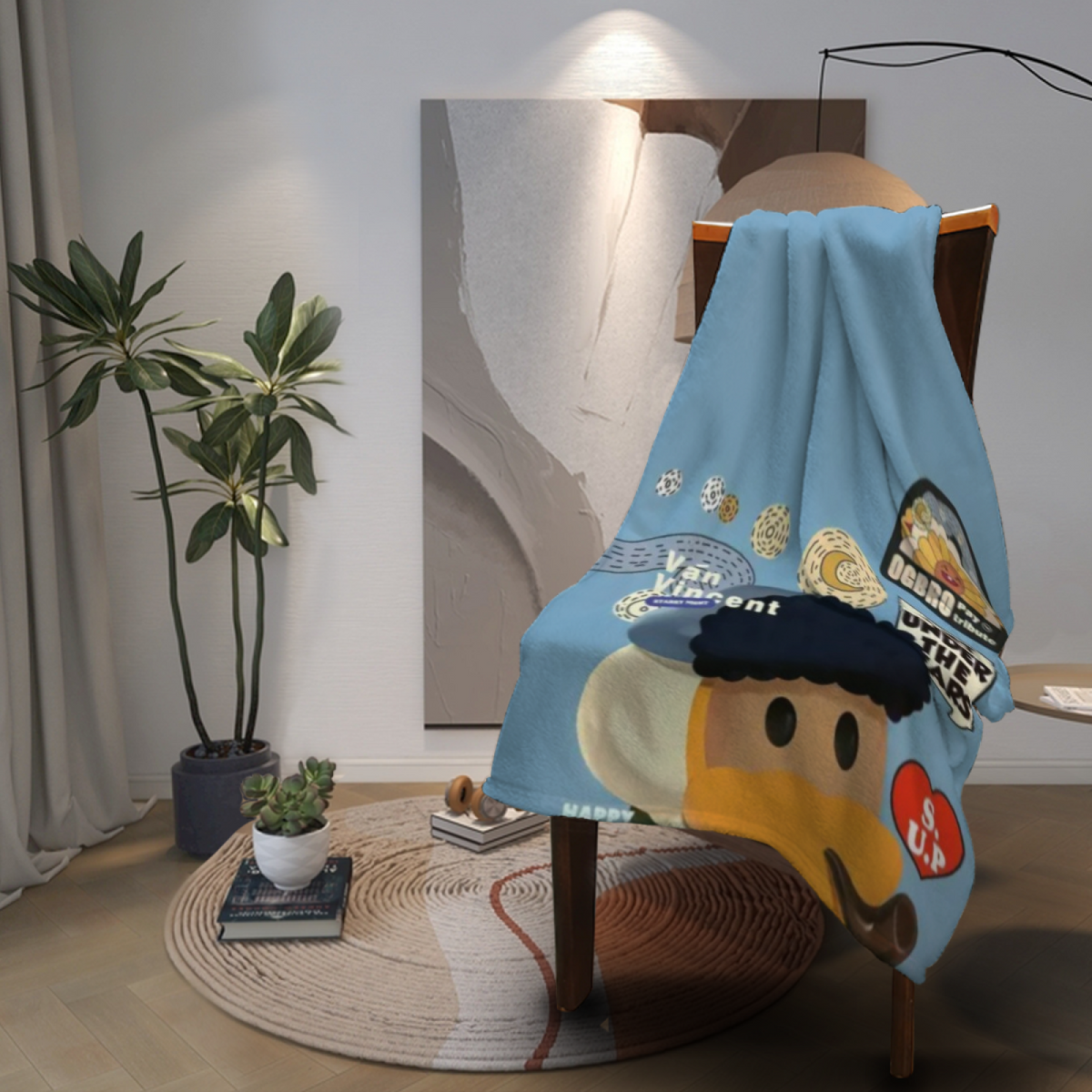 Soft Minimalist All-Season Flannel Blanket ¨C Luminous Cove Collection