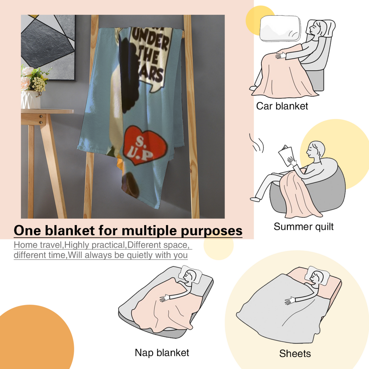 Soft Minimalist All-Season Flannel Blanket ¨C Luminous Cove Collection