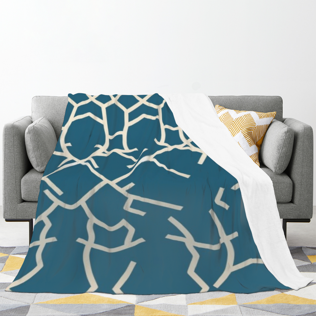 Dewdrop & Wander Playful Graphic Plush Flannel Throw