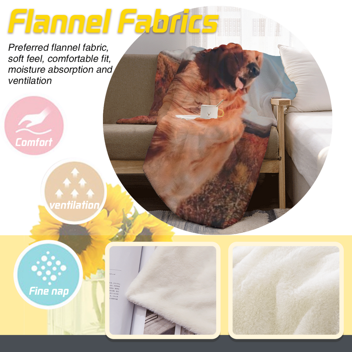 Marigold Wonder Soft Flannel Blanket in Dusty Lilac