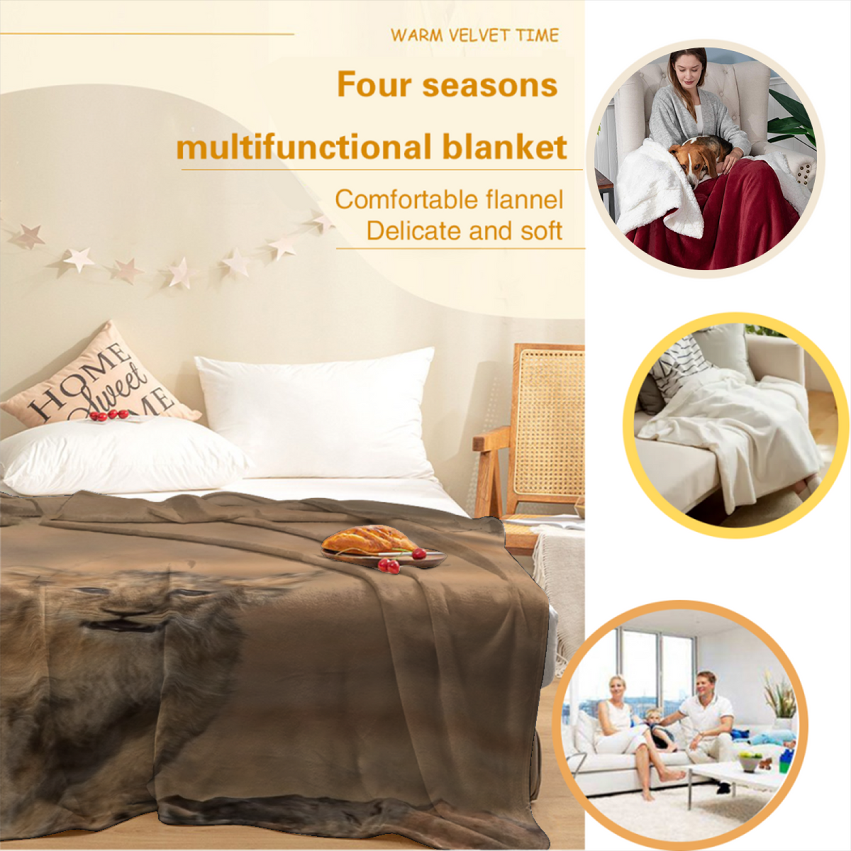 Dawn Garden Cozy Pattern Soft Flannel Blanket