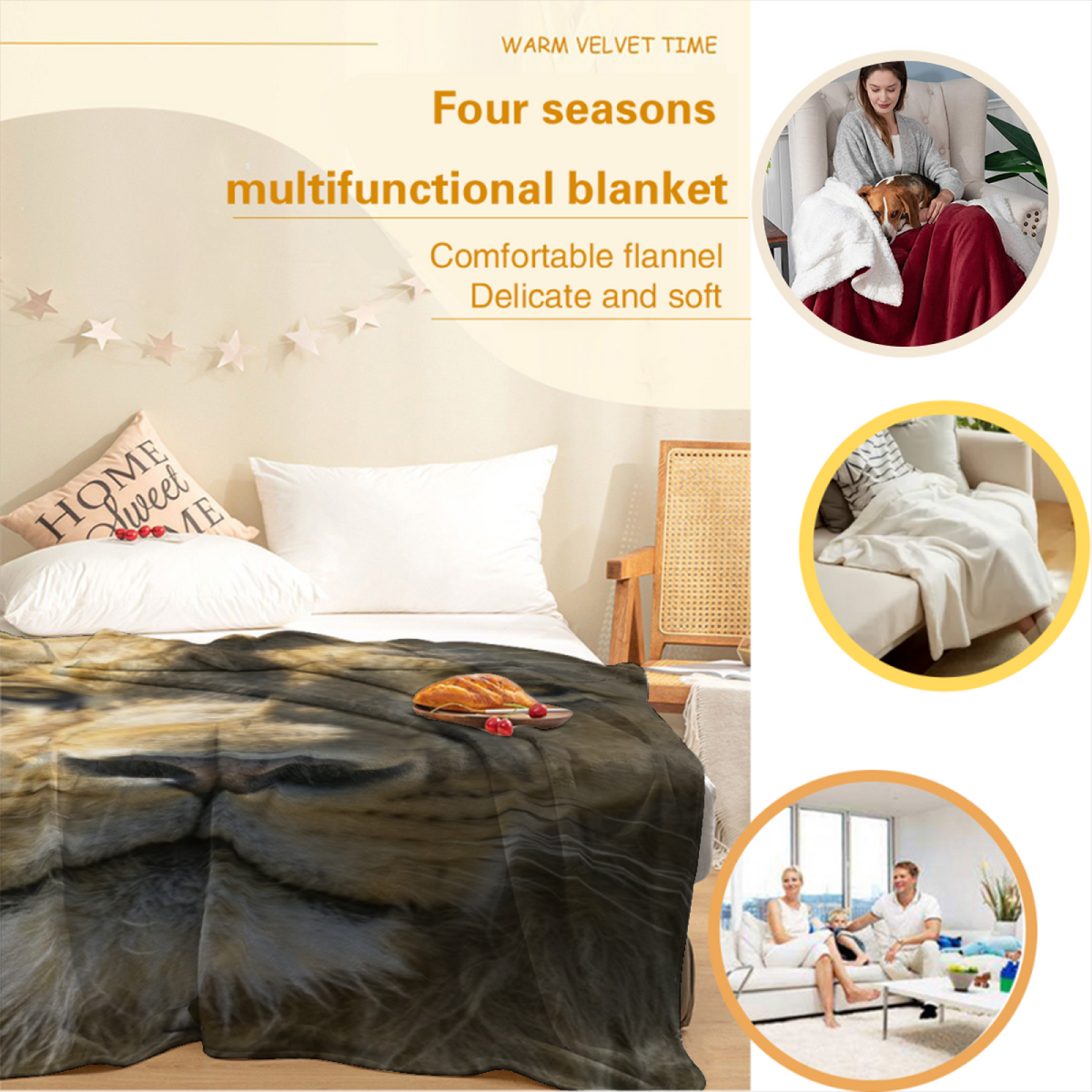 Lagoon Garden Soft Neutral Art Soft Flannel Blanket