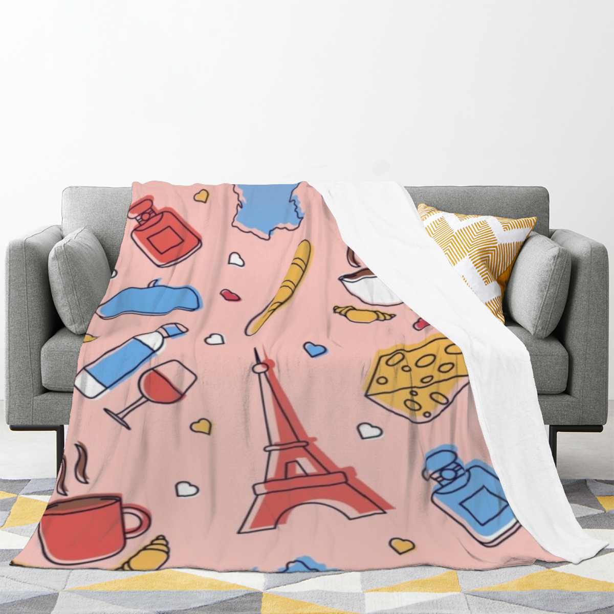 Statement Pastel Multicolor Golden Drift Soft Flannel Blanket