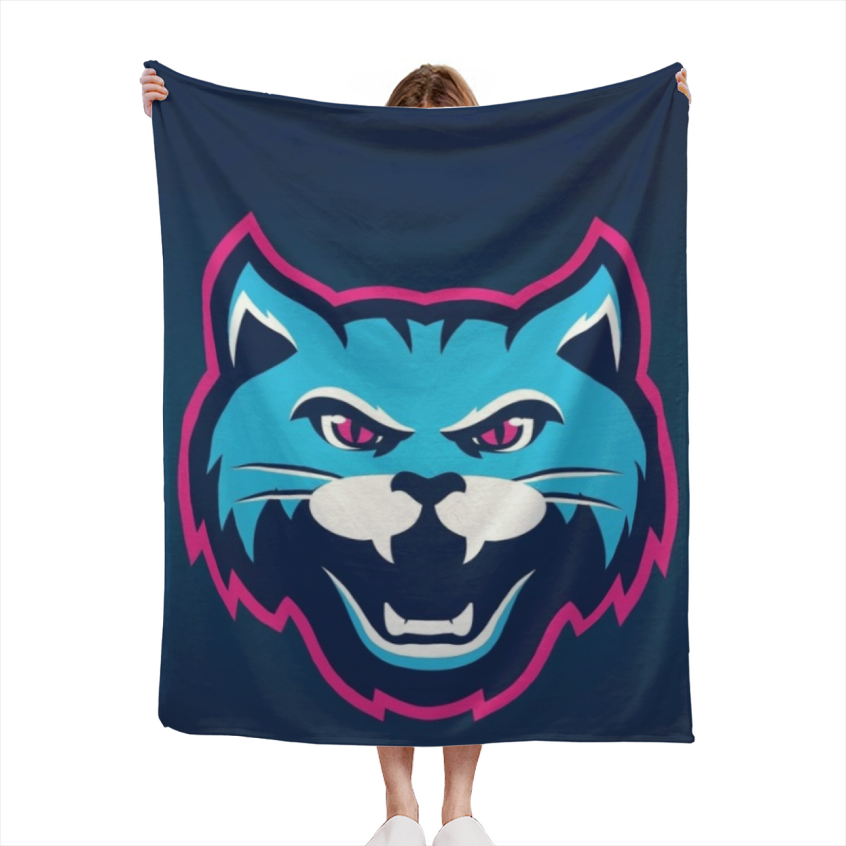 Orchard Solstice Deep Ocean Modern Art Flannel Throw Blanket