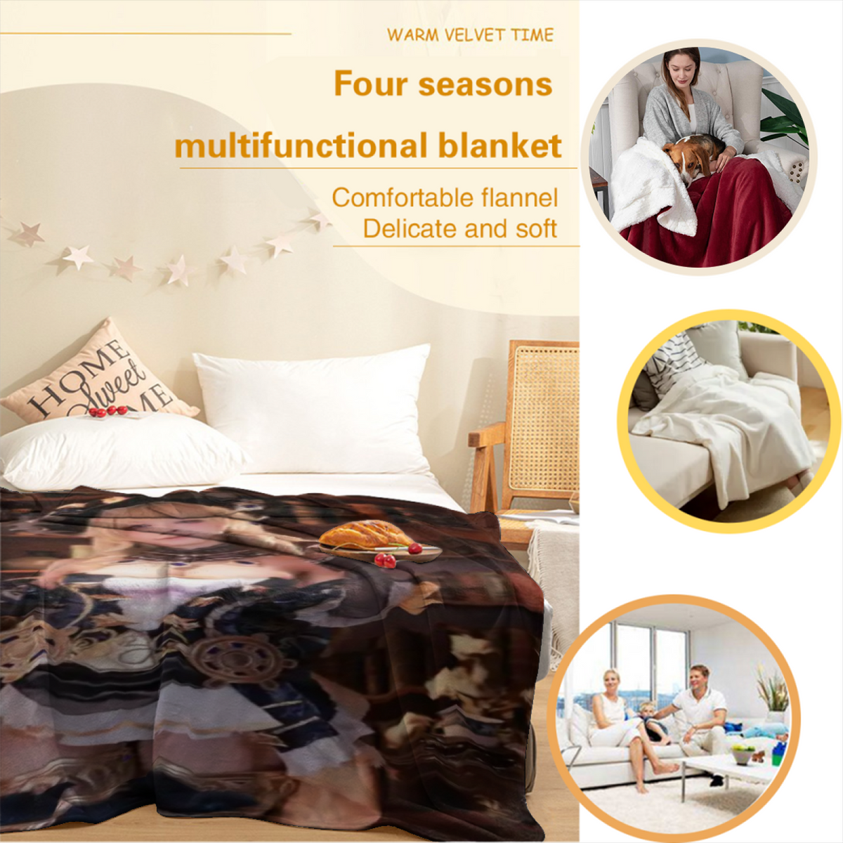 Earthy Neutral Prairie Lantern Lightweight Flannel Throw ¨C Contemporary Pattern