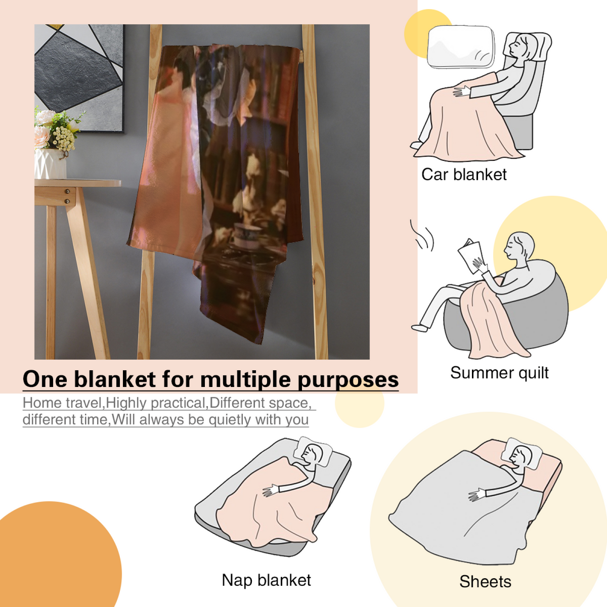 Earthy Neutral Prairie Lantern Lightweight Flannel Throw ¨C Contemporary Pattern