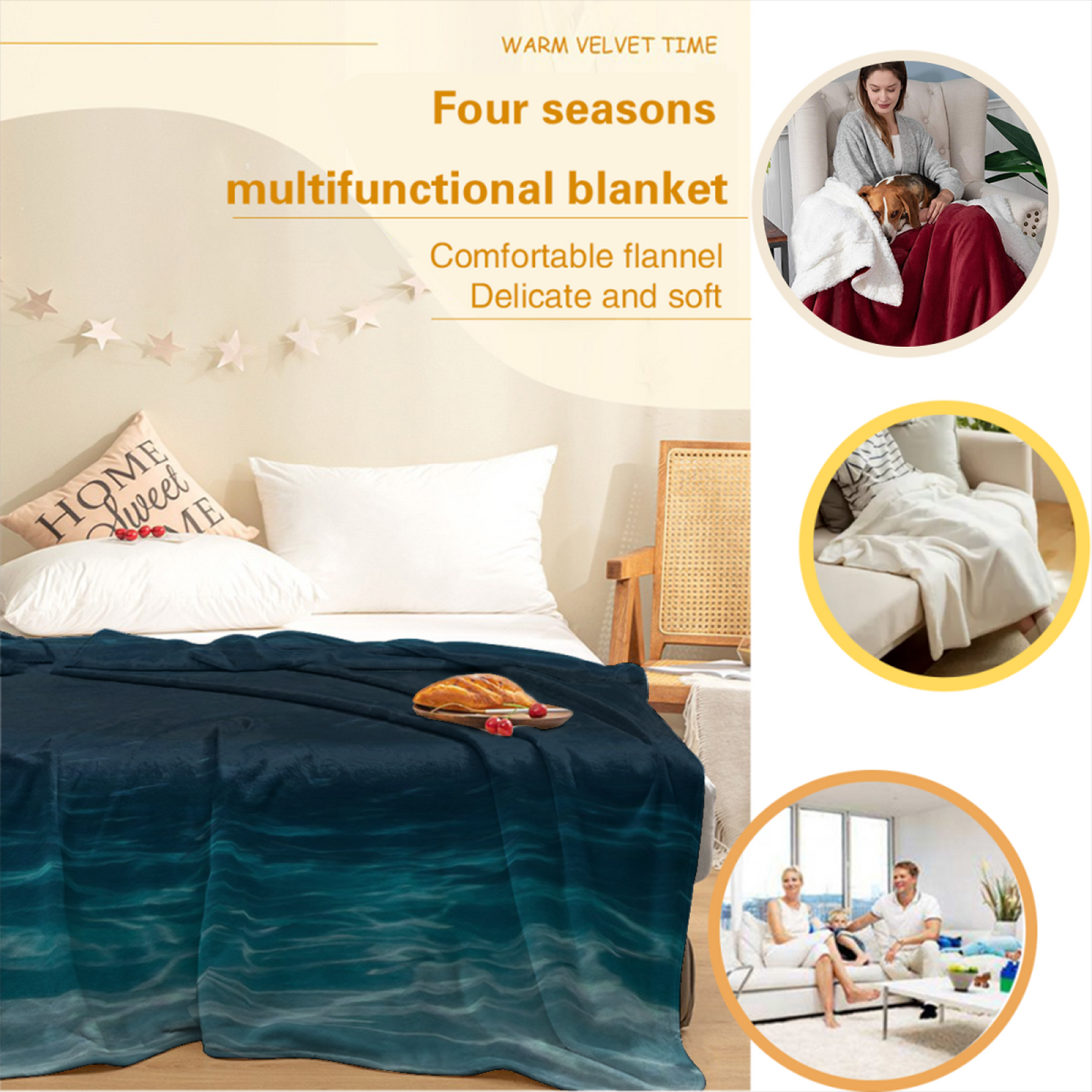 Colorful Abstract Art Throw Blanket ¨C Modern Printed Decorative Blanket