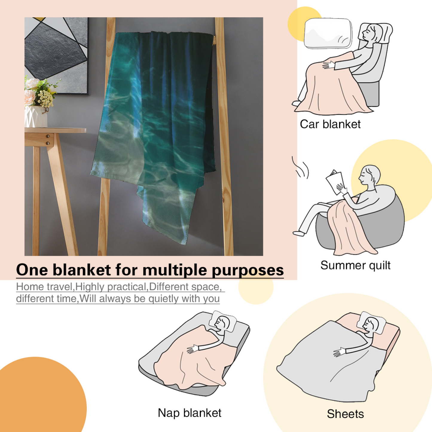 Colorful Abstract Art Throw Blanket ¨C Modern Printed Decorative Blanket