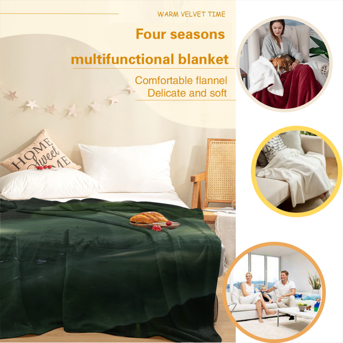 Artistic Printed Throw Blanket ¨C Contemporary Modern Decorative Blanket
