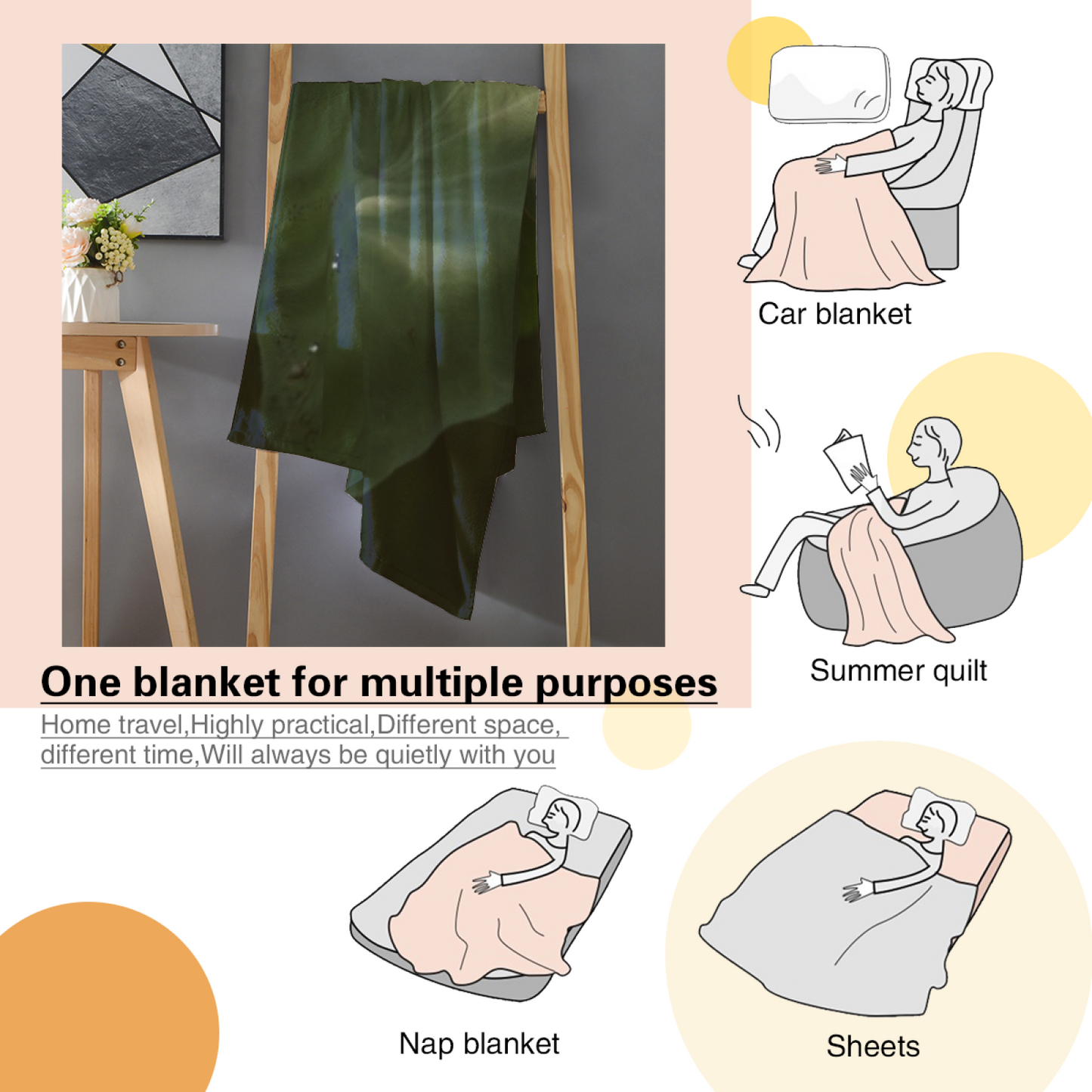 Artistic Printed Throw Blanket ¨C Contemporary Modern Decorative Blanket