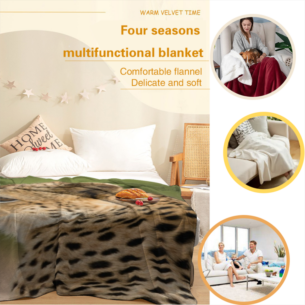 Wildwood Mirage Muted Sage Art Decorative Flannel Blanket