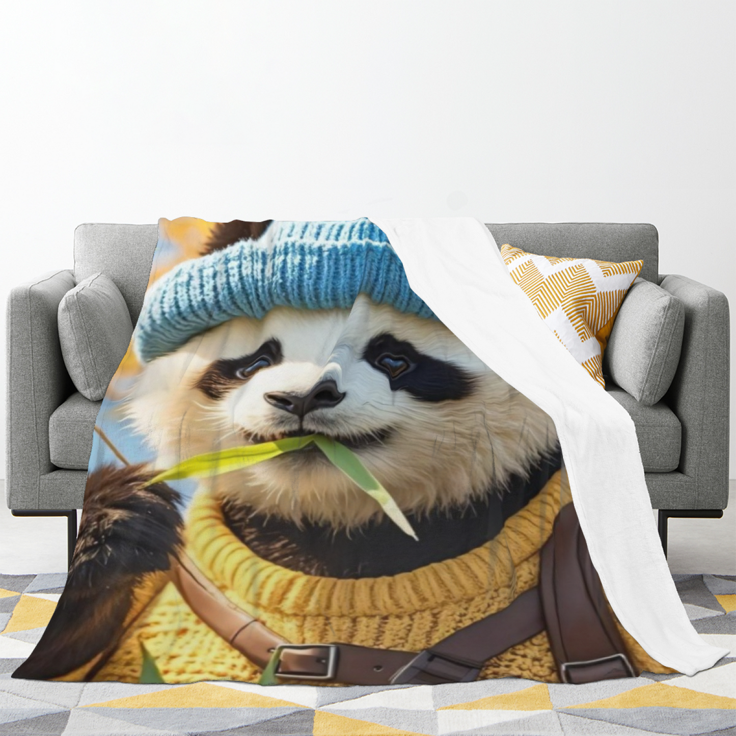 Contemporary Artistic Throw Blanket ¨C Colorful Graphic Printed Cozy Home Blanket