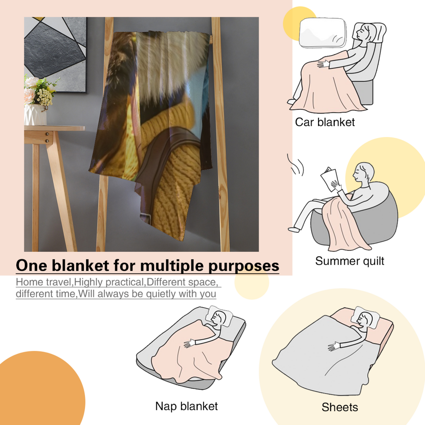 Contemporary Artistic Throw Blanket ¨C Colorful Graphic Printed Cozy Home Blanket