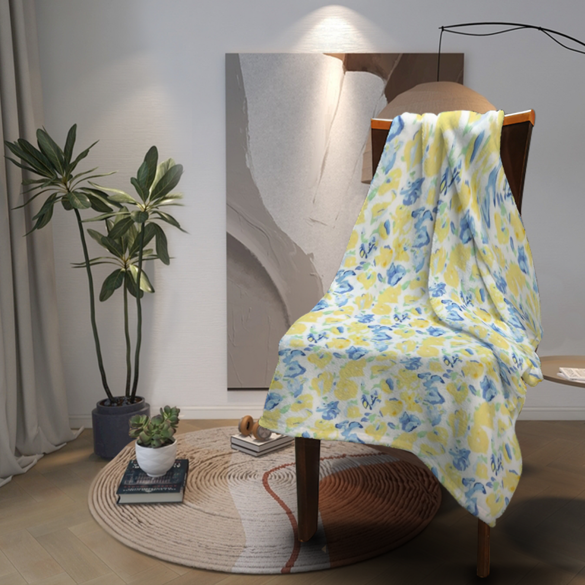 Starlit Galaxy Soft Flannel Blanket in Creamy Ivory