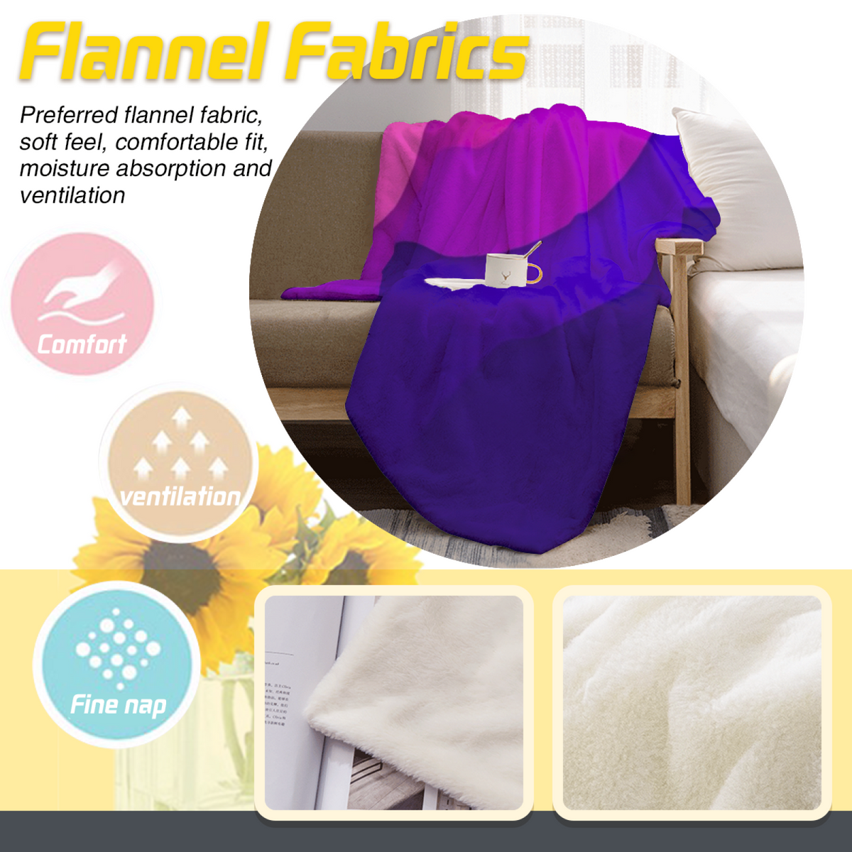 Soft Neutral Moonlit Reverie Decorative Flannel Blanket
