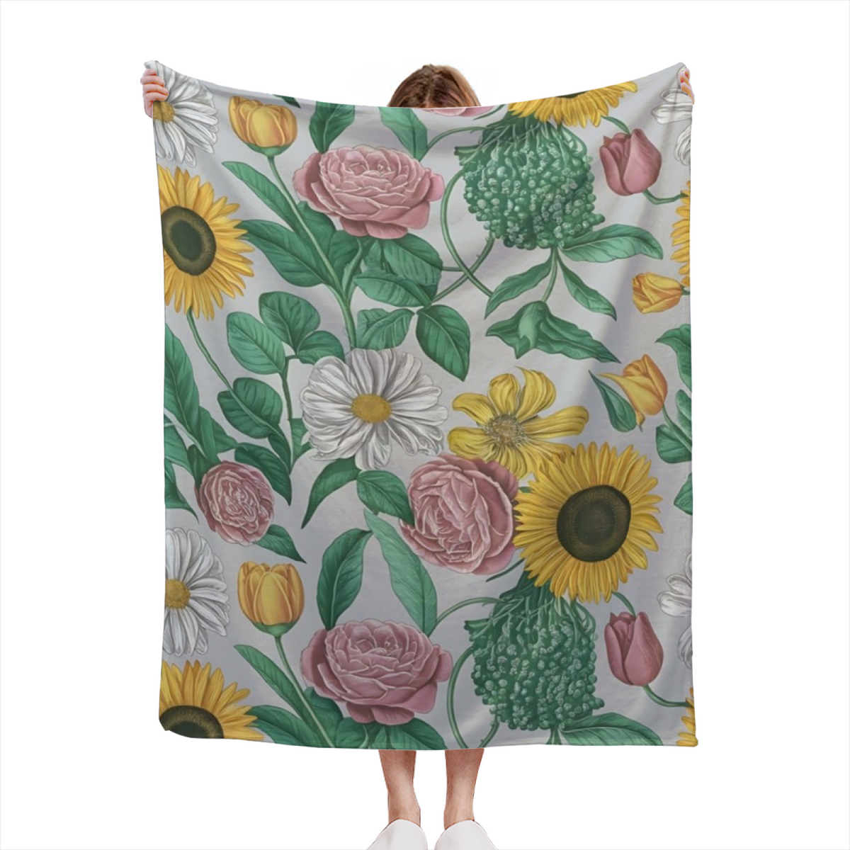 Eclectic Design Oceanic Mosaic Soft Neutral Flannel Sofa Throw