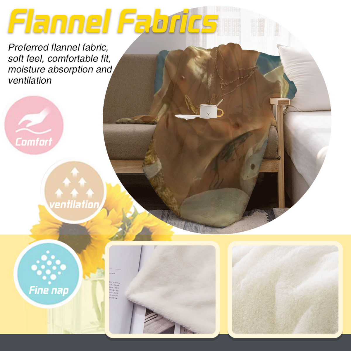 Prairie Nectar Home Accent Soft Flannel Blanket ¨C Warm Coral