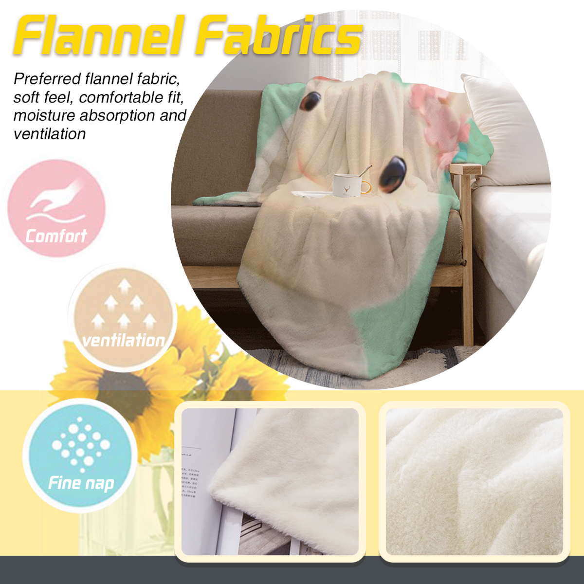 Lagoon & Sonnet Playful Graphic All-Season Flannel Blanket