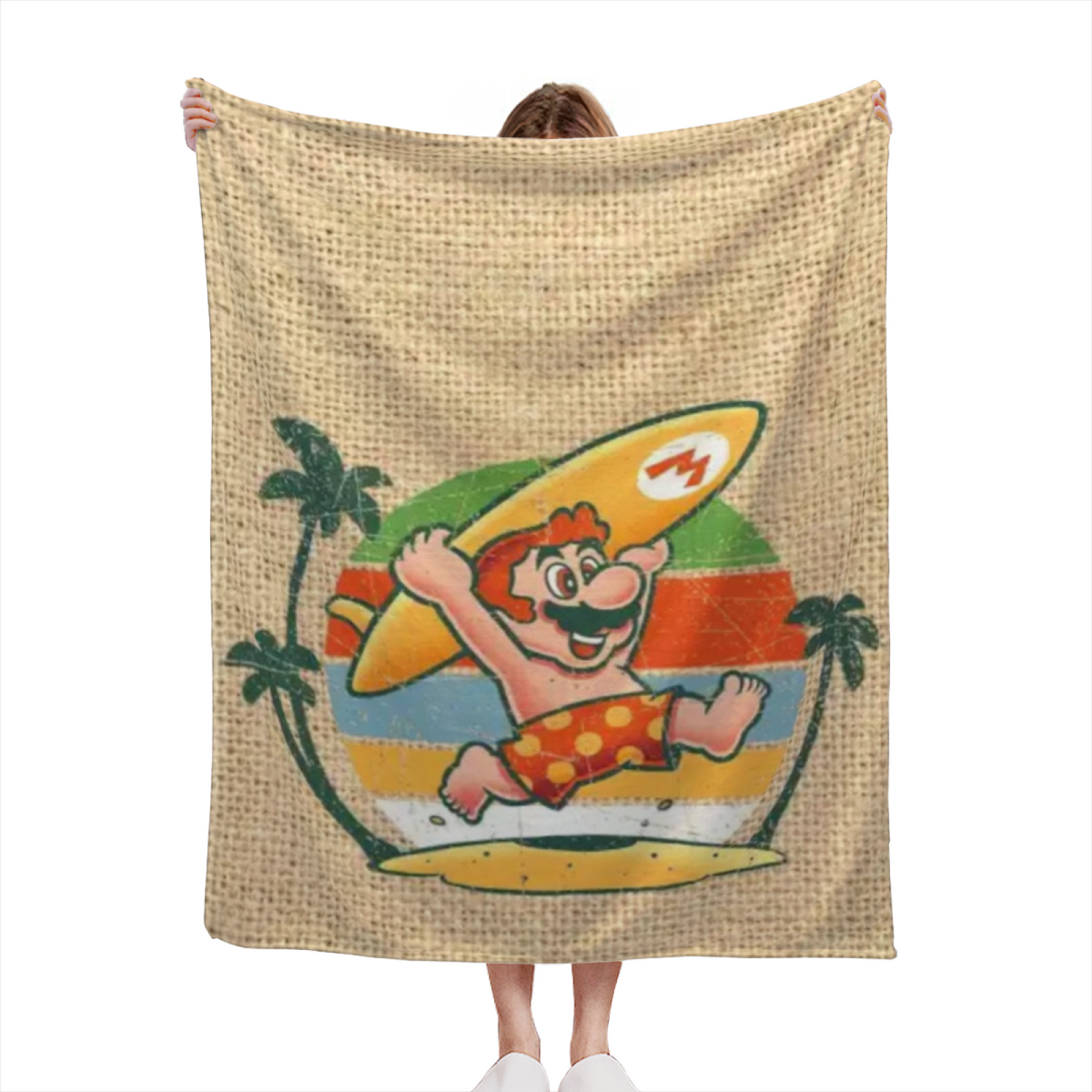Aurora Carnival Home Accent Lightweight Flannel Throw ¨C Warm Coral