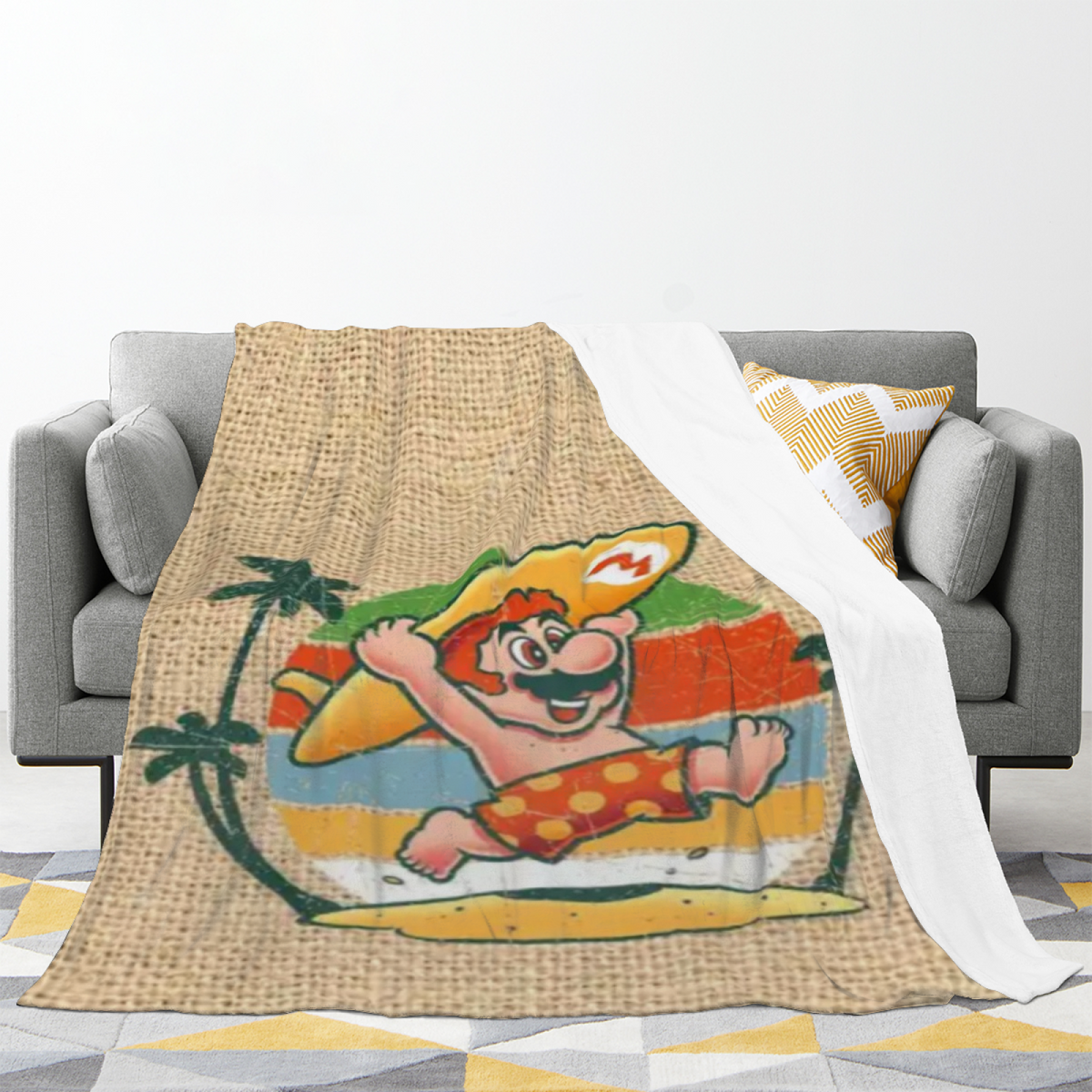 Aurora Carnival Home Accent Lightweight Flannel Throw ¨C Warm Coral