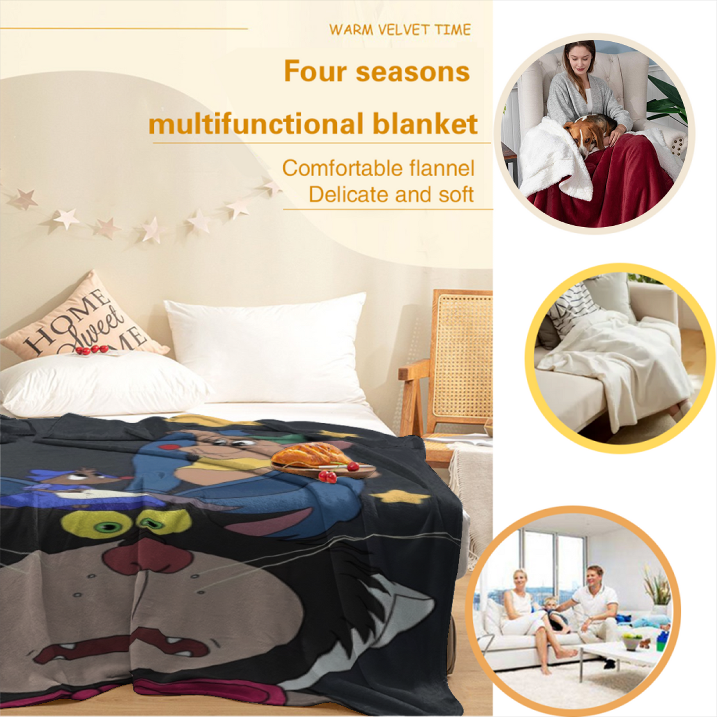 Contemporary Colorful Throw Blanket ¨C Artistic Printed Cozy Blanket