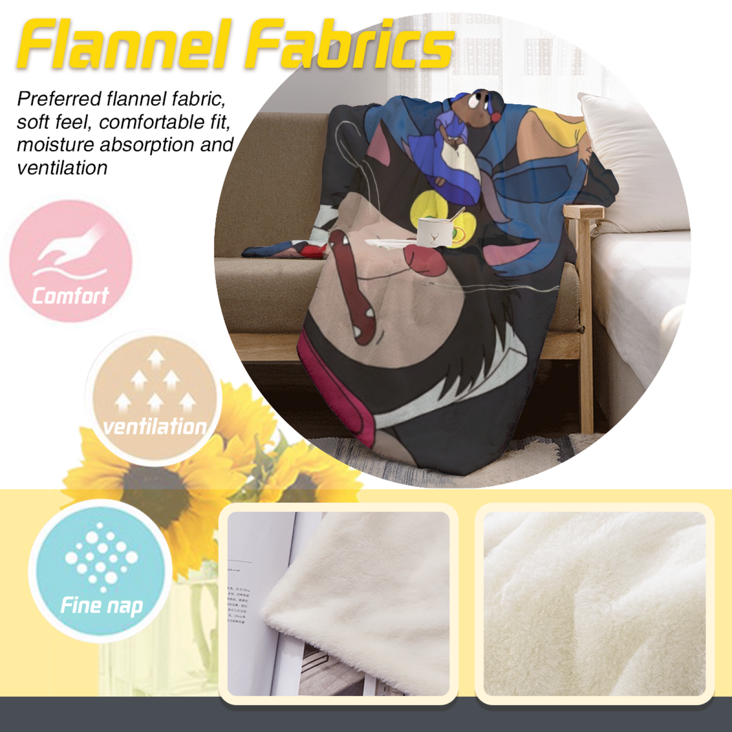 Contemporary Colorful Throw Blanket ¨C Artistic Printed Cozy Blanket