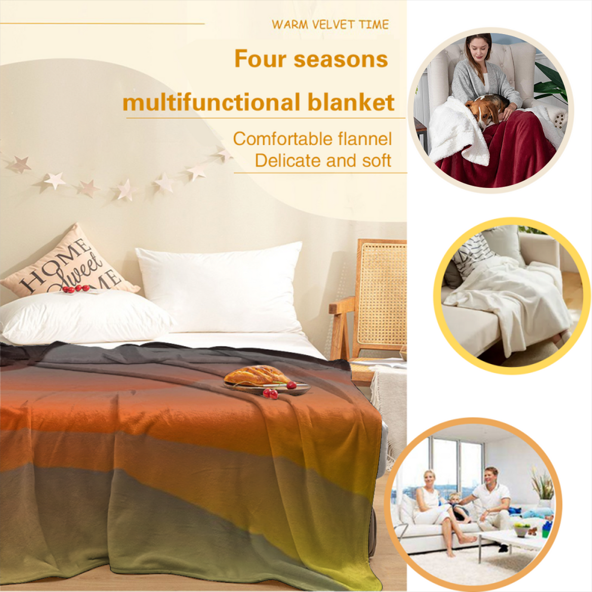 Luminous Jubilee Pastel Multicolor Modern Art Flannel Throw Blanket