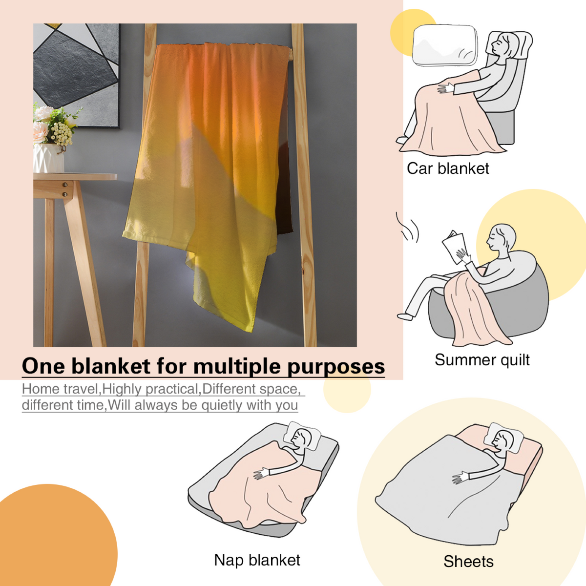 Luminous Jubilee Pastel Multicolor Modern Art Flannel Throw Blanket