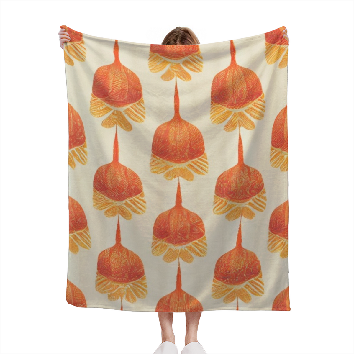 Enchanted Sprout Home Accent Lightweight Flannel Throw ¨C Warm Coral