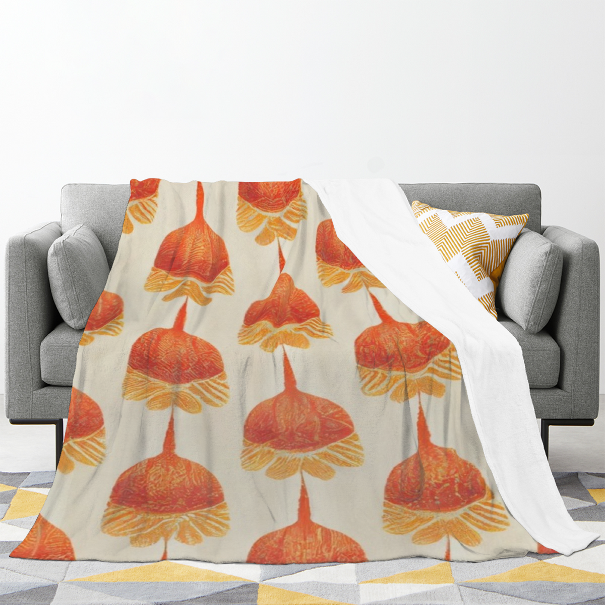Enchanted Sprout Home Accent Lightweight Flannel Throw ¨C Warm Coral