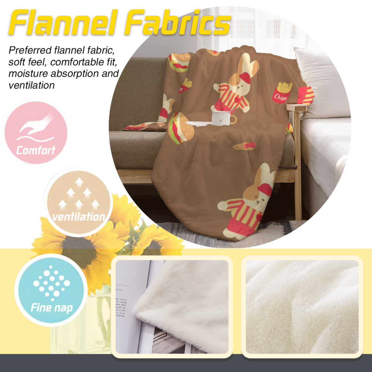 Rich Multicolor Rustic Harbor Soft Flannel Blanket ¨C Contemporary Pattern