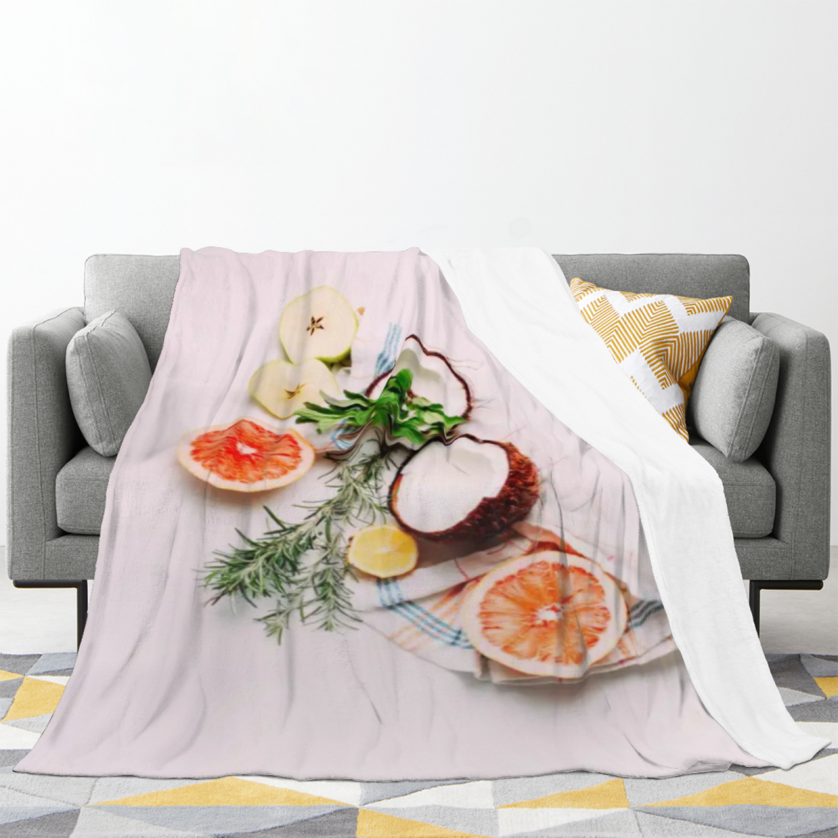 Prairie Picnic Pastel Multicolor Modern Art Decorative Flannel Blanket