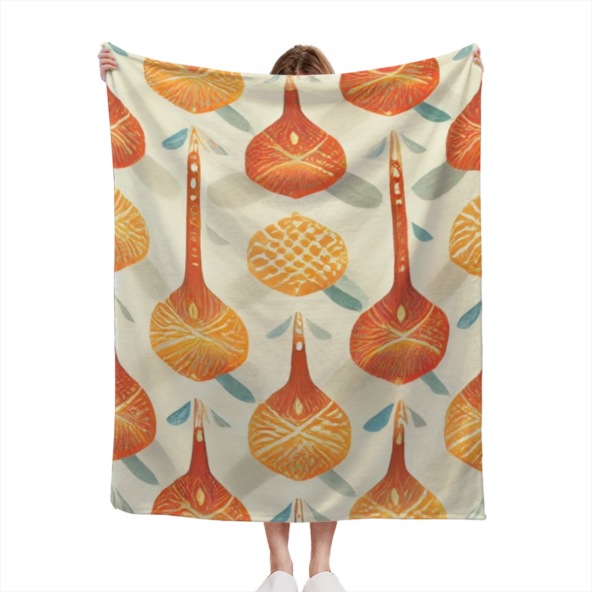 Dewdrop Whisper Inspired Cozy Flannel Bed Blanket ¨C Earthy Neutral Palette