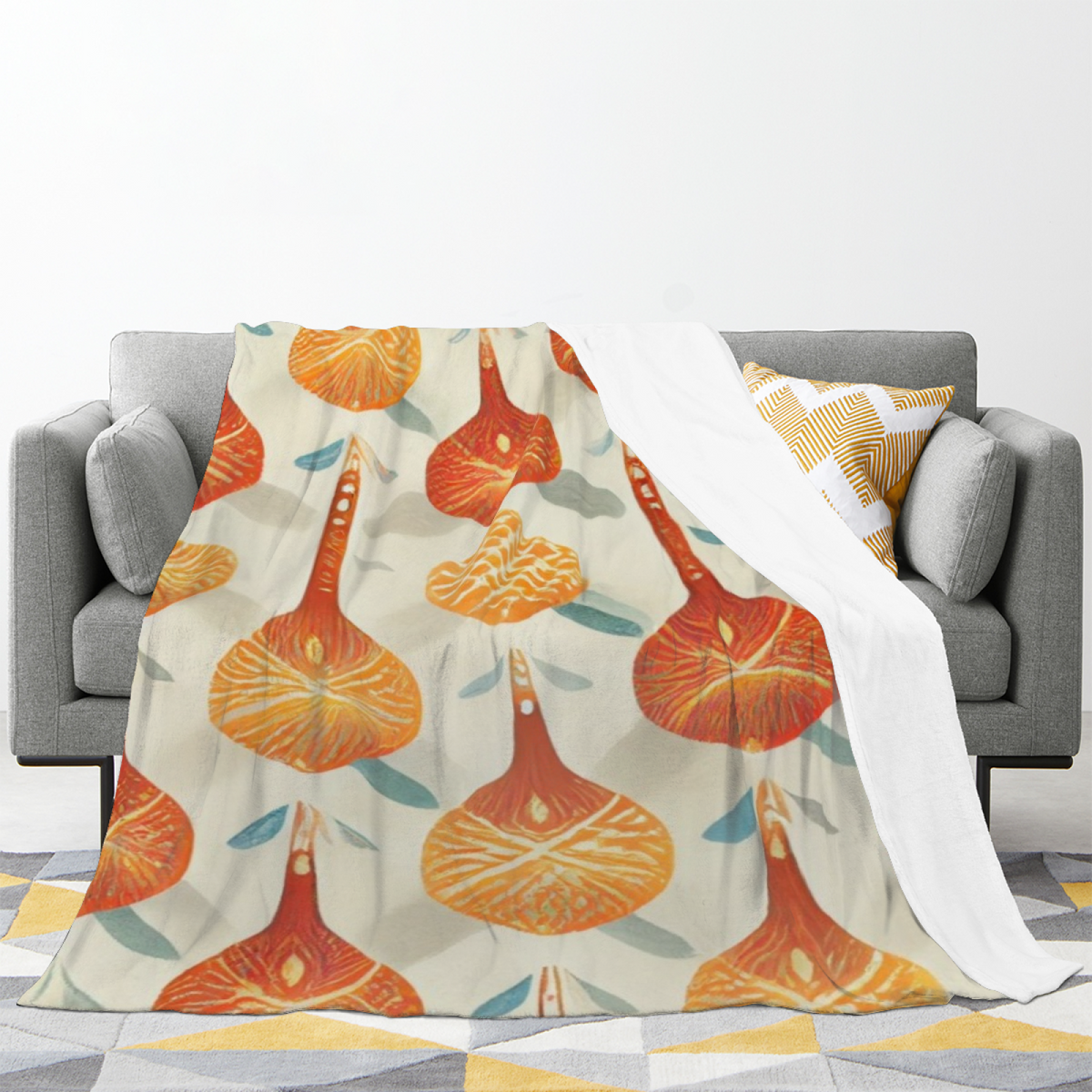 Dewdrop Whisper Inspired Cozy Flannel Bed Blanket ¨C Earthy Neutral Palette