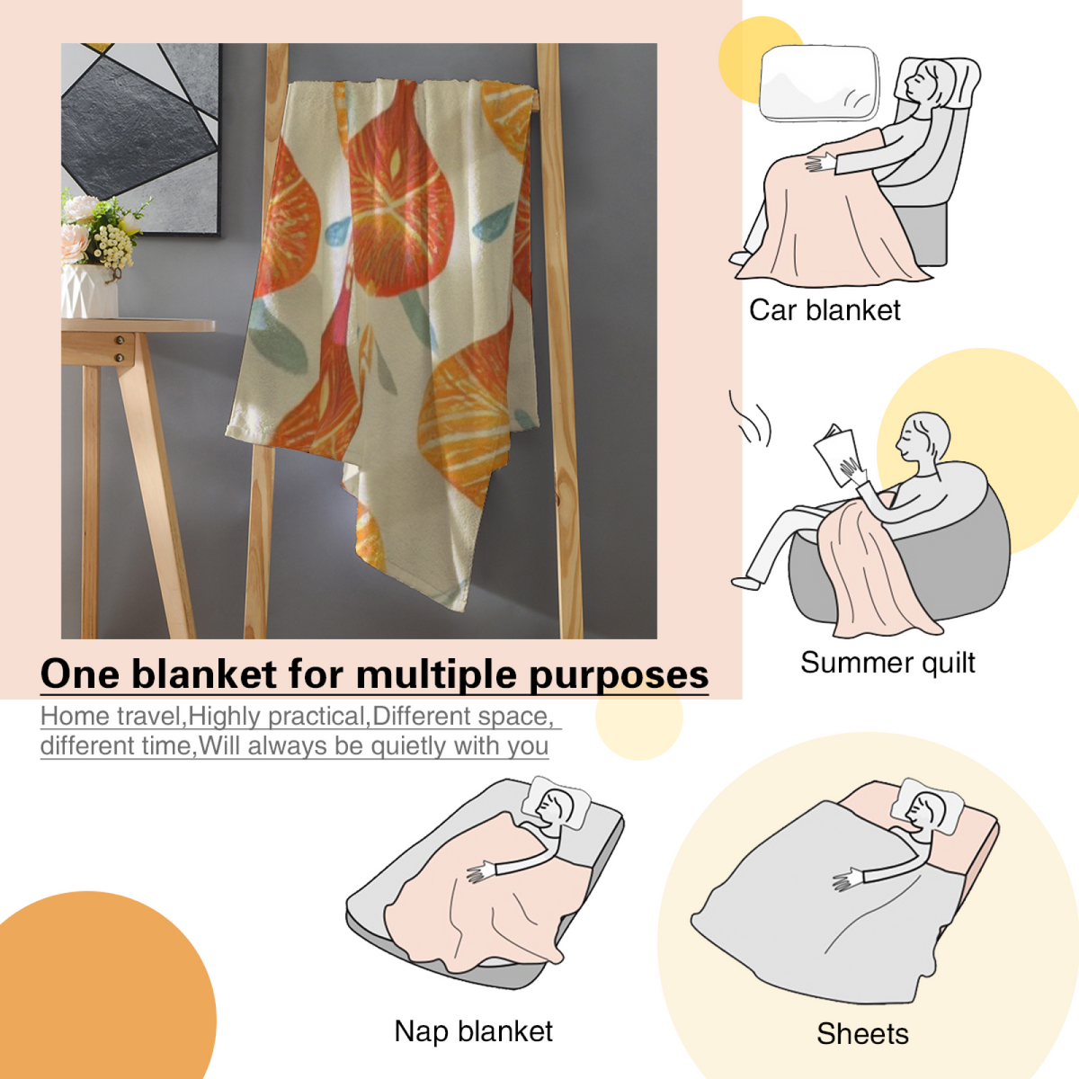 Dewdrop Whisper Inspired Cozy Flannel Bed Blanket ¨C Earthy Neutral Palette